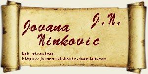 Jovana Ninković vizit kartica